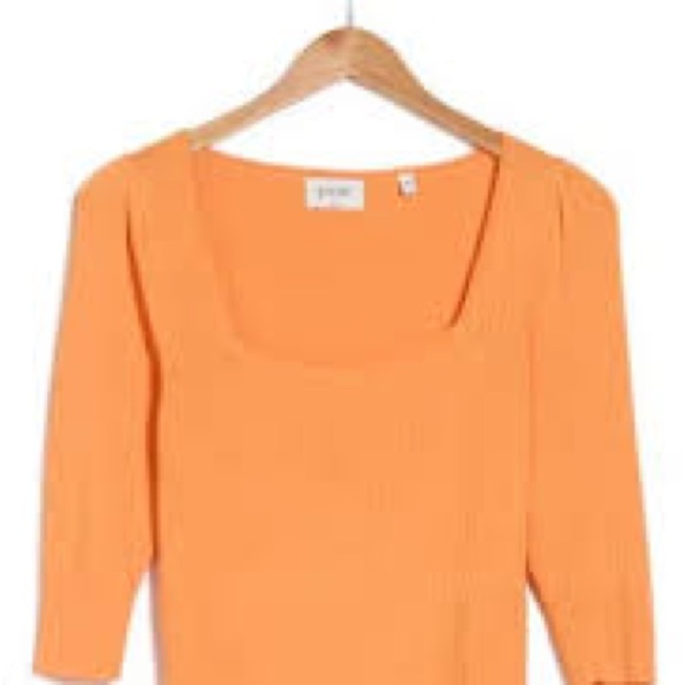 Joie Orange Ribbed Knit Top - Picture 2 of 4
